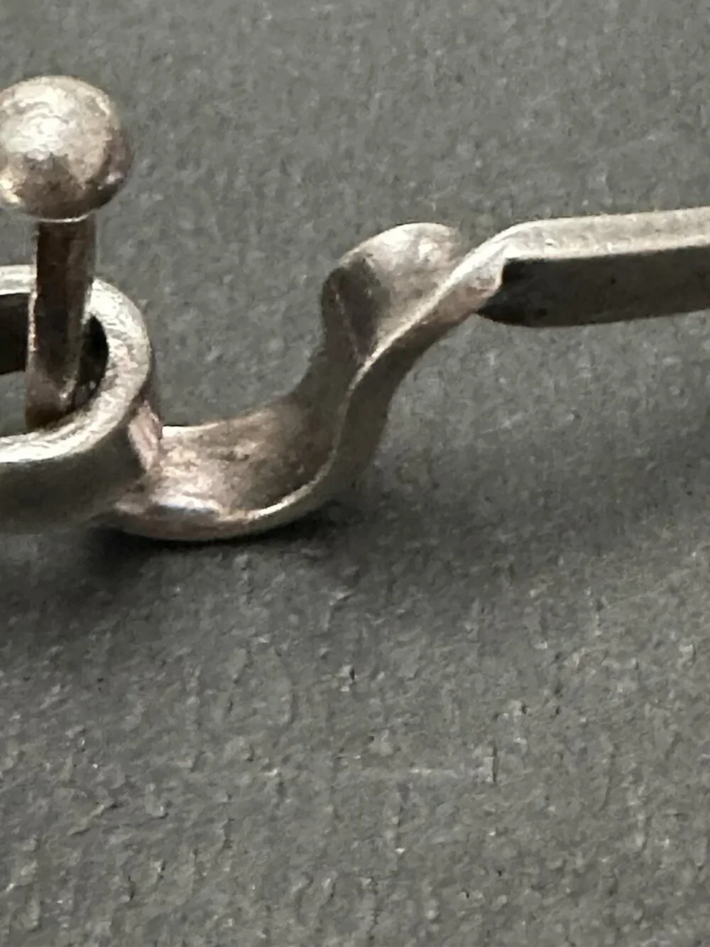 Vintage Sterling Silver Bangle Bracelet Wire Wrapped Horse Shoe Hoop Closure